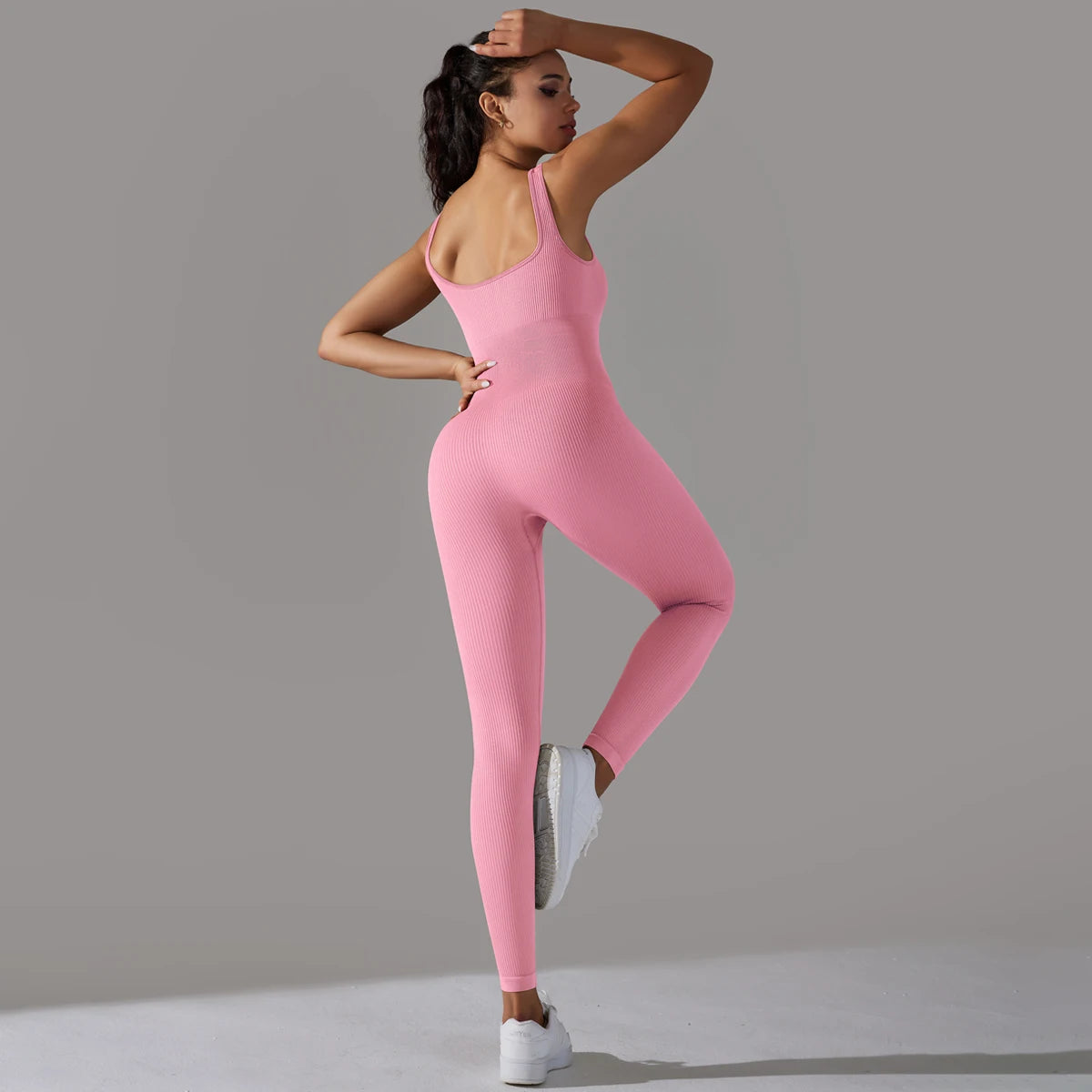 Seamless Ribbed Fitness Jumpsuit
