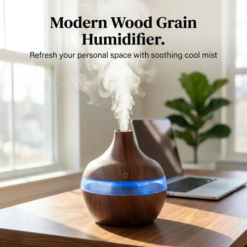 HONSUN Wood Grain Aroma Diffuser with LED Light