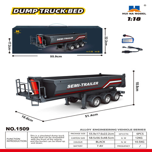 Huina 1:18 RC Dump Truck Trailer